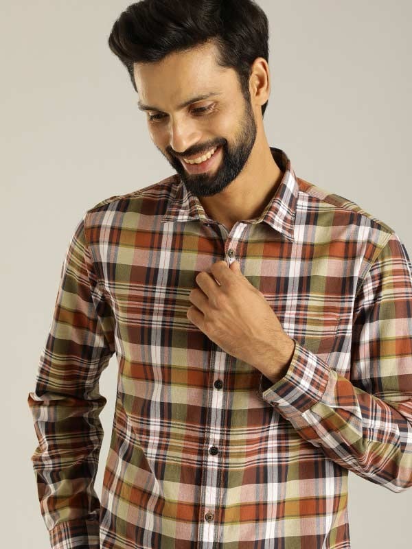 Indian Terrain Men Checkered Multicolor Shirt